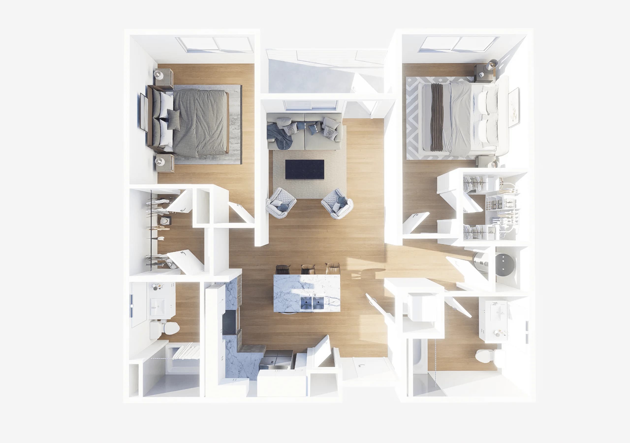 Chelsley two bedroom floor plan, 1101 square feet